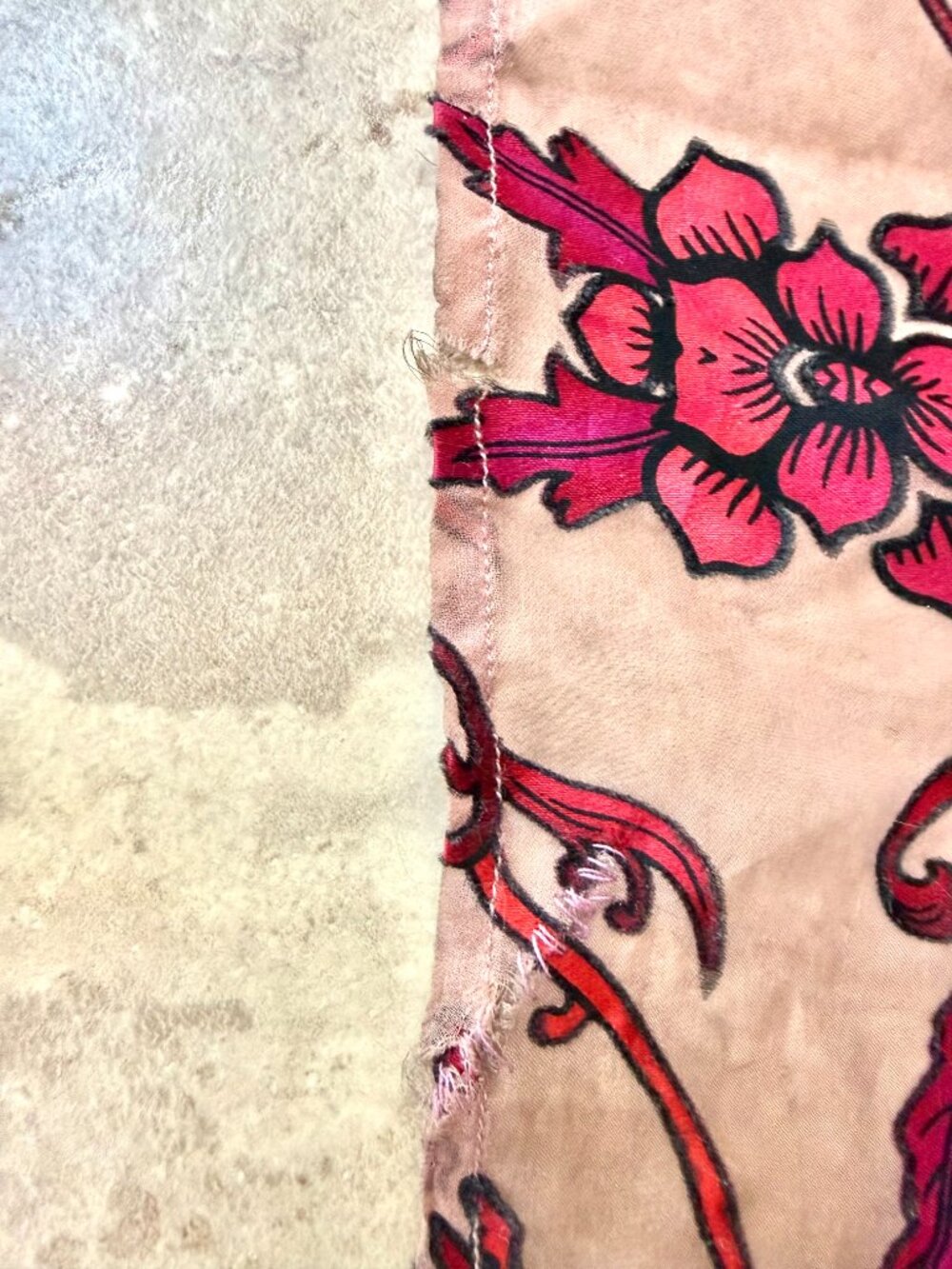For Love & Lemons Sheer Mauve Chiffon Dress w/ Red & Pink Floral Print, Maxi, S - Picture 14 of 16